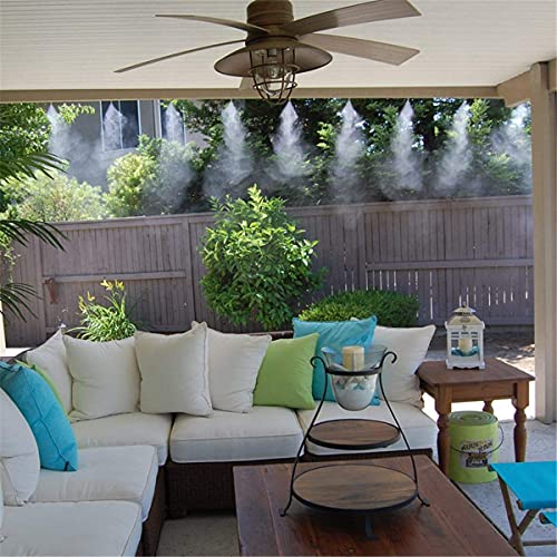 DIY Crafts Outdoor Garden Misting Cooling System Fitting Hose Nozzle Sprinkler Water Kit System Watering Irrigation Sprayer Misting Lawn Dno3 (5 Pcs Mist Kit, Included Pipe + Faucet Connector + Accessory)