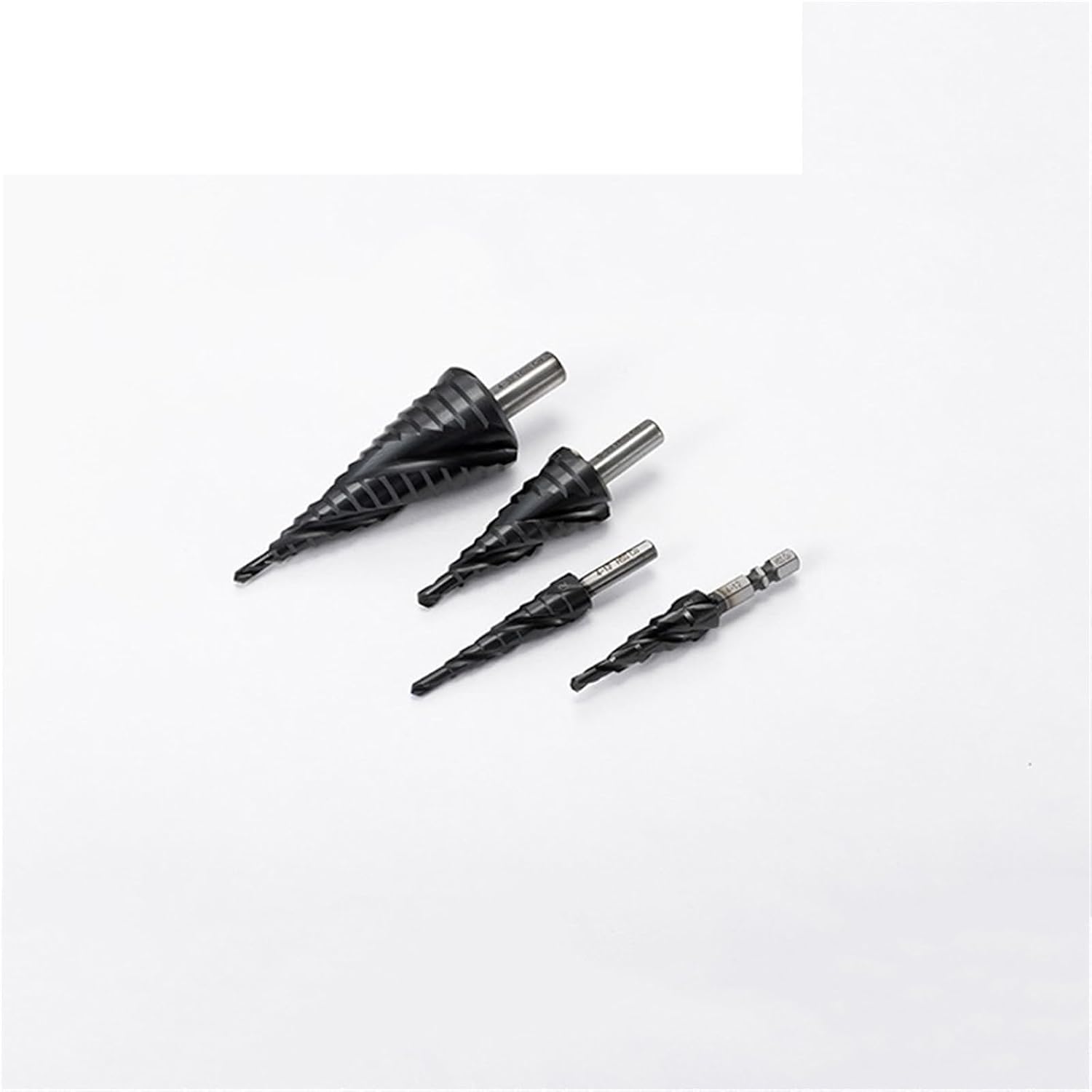1Pcs M35 Cobalt TiALN Step Drill Bit Spiral Groove 3 Flutes Quick Change Shank Industrial for Stainless Steel(5-23mm(10 Steps),Quick Change Shank)