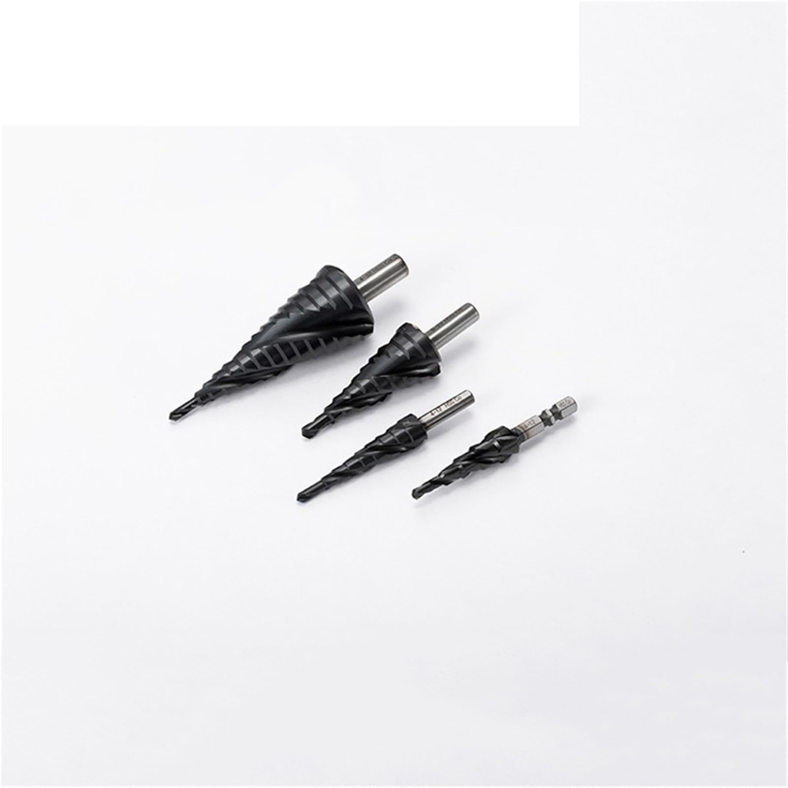 1Pcs M35 Cobalt TiALN Step Drill Bit Spiral Groove 3 Flutes Quick Change Shank Industrial for Stainless Steel(4-12mm(9 Steps),Straight Shank)