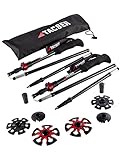 TAC9ER Ultra-Light Carbon Fiber Tri-Fold Trekking Poles - Adjustable, Collapsible Walking Sticks for Hiking, Snowshoeing, Camping, Backpacking