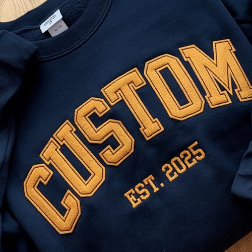 Custom Embroidered Felt Sweatshirts Design Your Own, Customized Text On Sleeve, Personalized Sweatshirts Hoodie For Everyone, Personalized Embroidery Gift, Mother, Christmas, Valentine2
