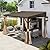 Domi 8x12FT Lean to Gazebo, Outdoor Hardtop Wall Mounted Gazebo with Sloping Galvanized Steel Roof, Aluminum Frame Mounted Gazebo with Netting and Curtain Included for Deck, Porch, Backyard