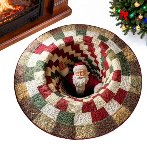 クリスマス 玄関マット,装飾用 ホリデー 装飾 | クリスマス 3D エリアラグ - エントランス 室外 入口 フロア パティオ ホーム アウトドア ベッドルーム リビングルーム キッチン ポーチ 室内用