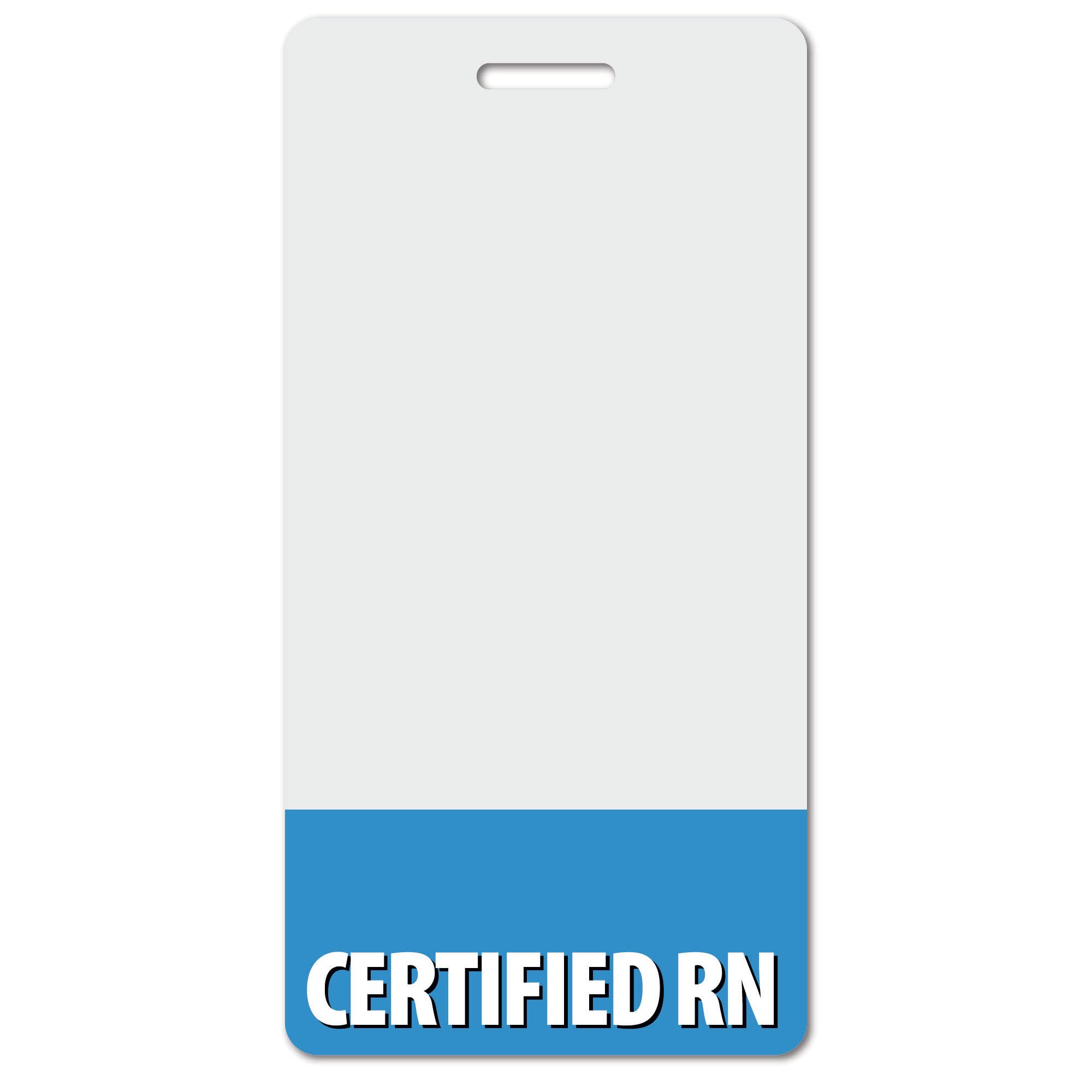Certified RN Heavy Duty Vertical Blue (1 Pack) - Spill & Tear Proof Cards - 2 Sided USA Printed Quick Role Identifier ID Tag Backer by BadgeZoo