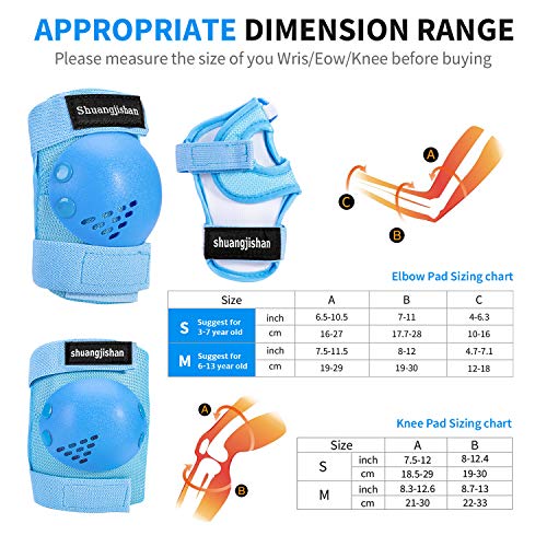 JUANANIUG Knee Pads Kids/Youth Safety Protective Gear Elbow Wrist Guards Safety RollerSkates Cycling BMX Bike Toddler Skateboard Inline Skatings Scooter Riding and Multi-Sports Outdoo Extreme Sports