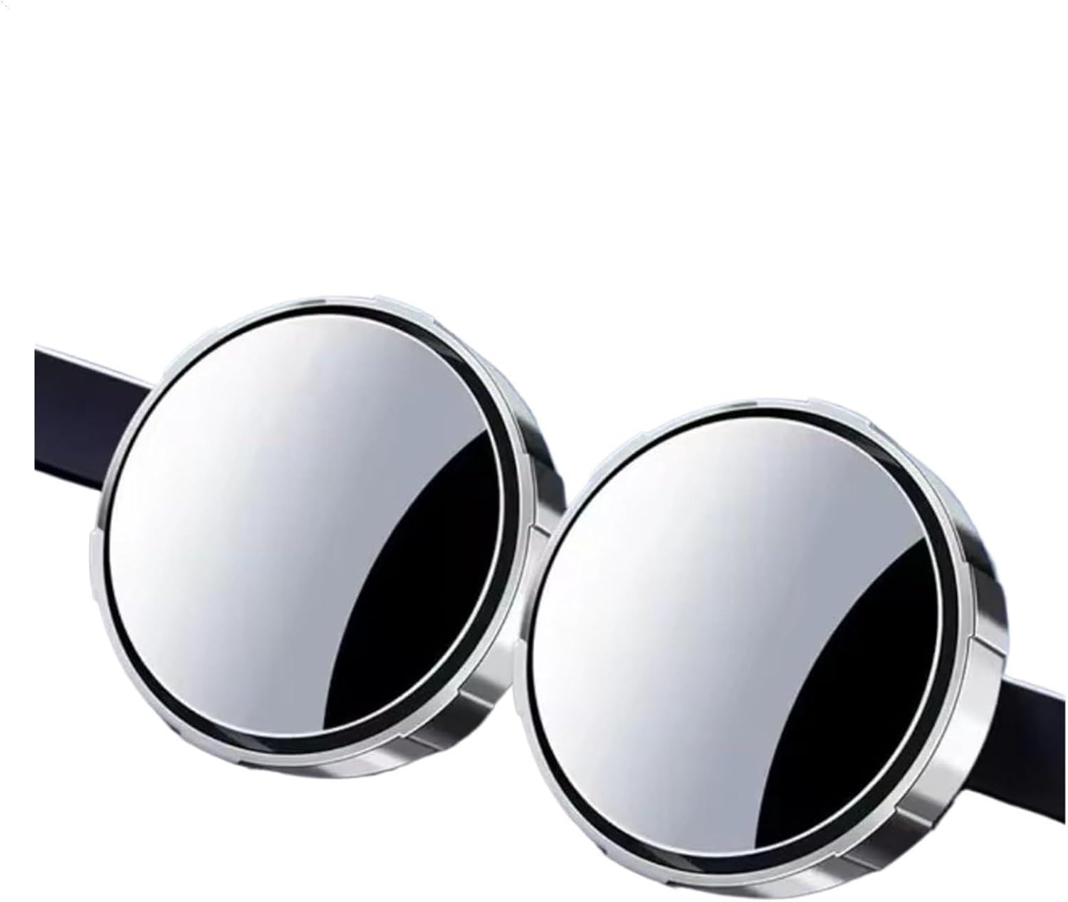 1 Pair 360 Degree Rotation Car Auxiliary Rearview Mirror Adjustable Blind Spot Mirror Suction Cup Reflector(Silver)