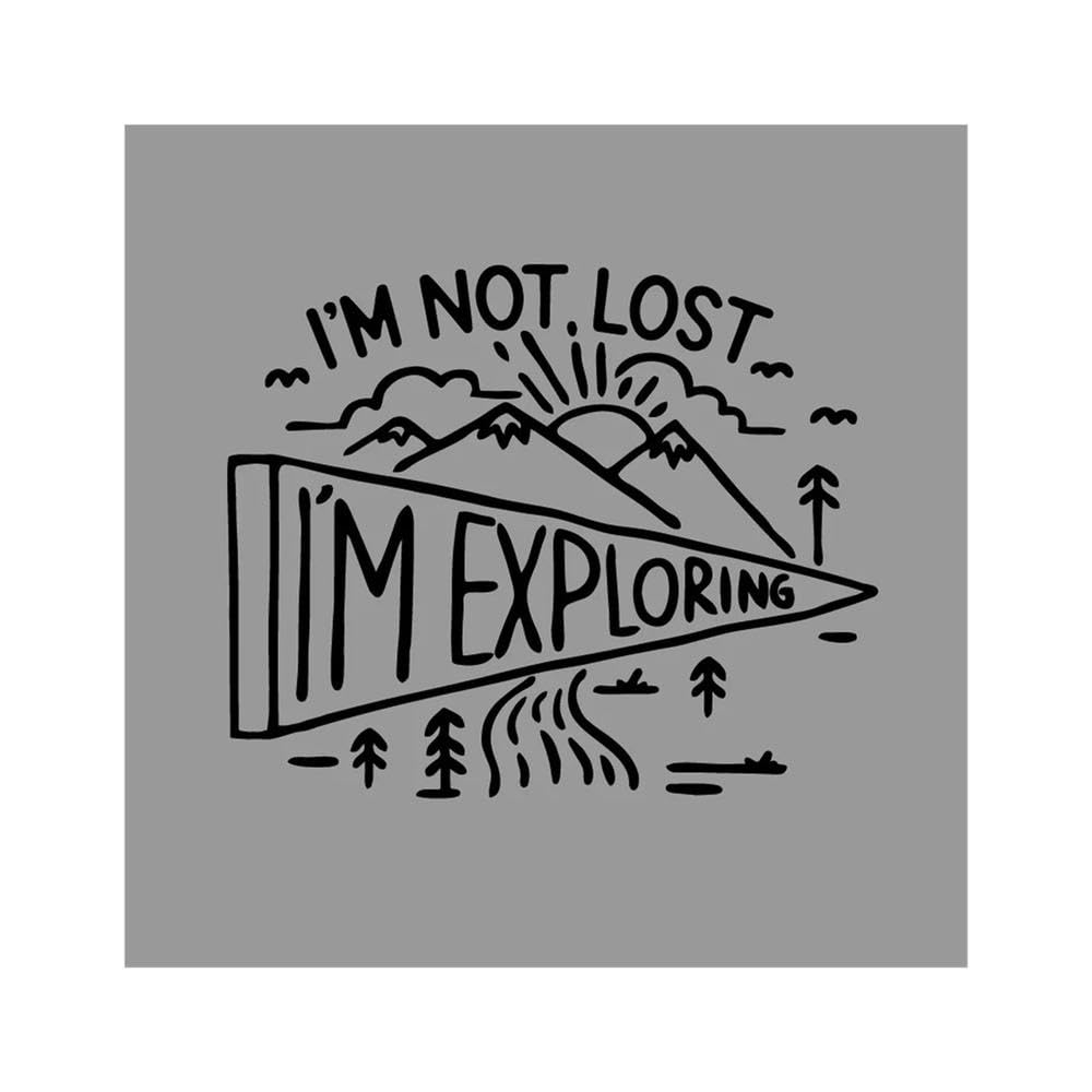 I'm Not Lost I'm Exploring Outdoor Camping Adventure Creative RV Off-Road Car Stickers(Black,L)