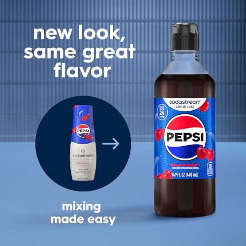 Image of SodaStream Pepsi Wild Cherry New Pour Bottle Drink Mix (440ml, Pack of 4)