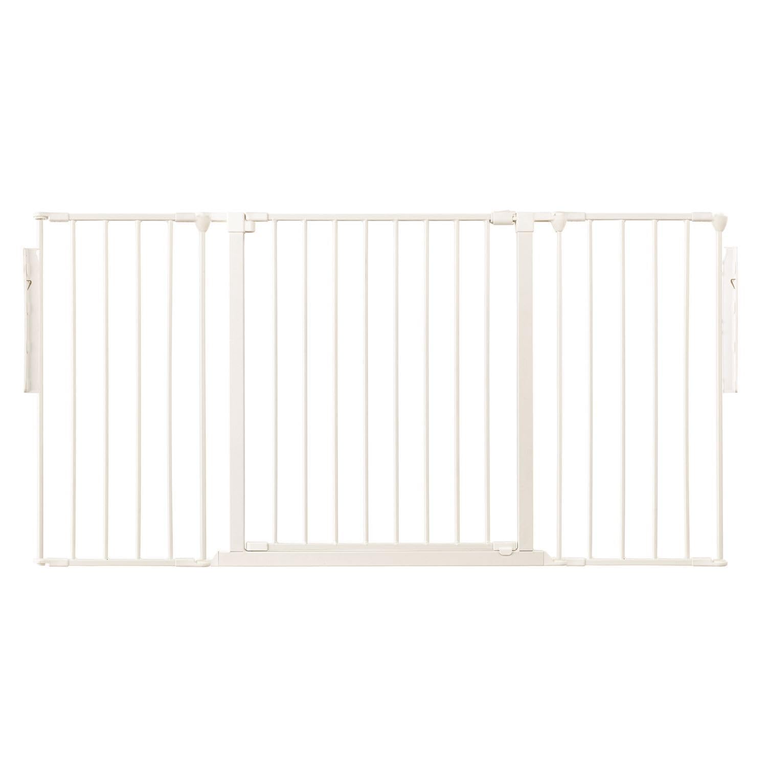 Safetots Premium Multi Panel Room Divider, up to 148cm Wide, White, 70cm Tall, Multi Panel Flexible Room Barrier, Room Divider with Door for Baby and Toddler, Easy Installation — image 1