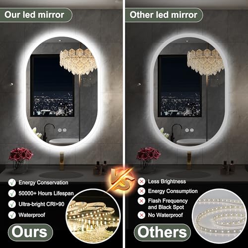 Smart Mirror with Lights and Bluetooth