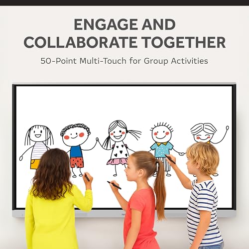 Image of AHA Hybrid 5000 65 inch Interactive Flat Panel Display QLED Smart Board Touchscreen with Android 15, AI-Powered Electronic Whiteboard for Classroom & Conference Room Collaboration