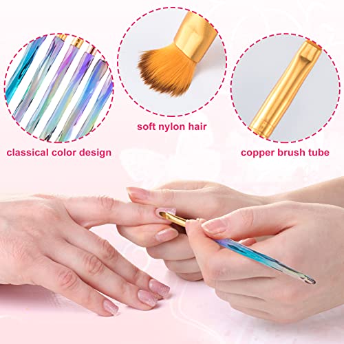 Ancirs 6 Pack Nail Art Liner Brush For Diy Salon, Dipping Powder Cleaner For Nail Art Design Supplies, Acrylic Gel Nail Drawing Pens For Manicure Extension Polish Painting #TOP2