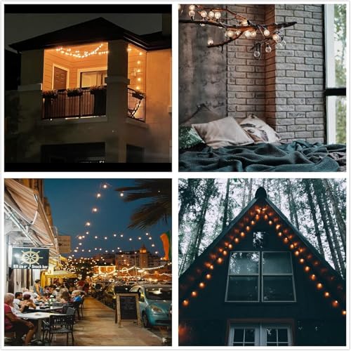 Miniatura 6 de Yuucio Guirnalda Luces Exterior Regulable 60m, G40 Led Guirnaldas Luminosas Con Control Remoto 104 Plástico Bombillas, Cadena De Luces Ip44 Impermeable Para Garden, Jardín, Terraza 2x30m