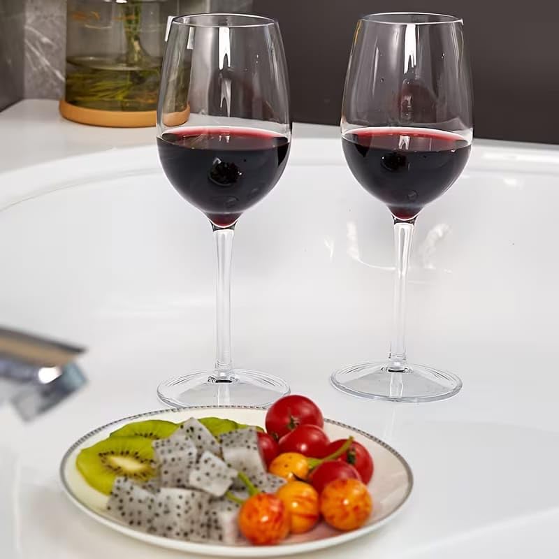 Image of PrimeWorld Wine Glass Set of 2-300ml | Clear Crystal Glass Red & White Wine Glasses | Elegant Stemmed Glassware for Home, Parties, Dining & Restaurants