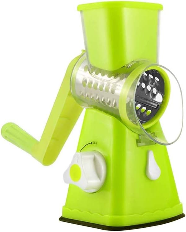 3-in-1 Vegetable Spiral Cutting Machine Rotary Hand-Cranking Roller Slicer Manual Vegetable Cutter for Processing Vegetables and Fruits