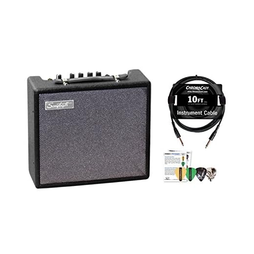 Sawtooth 10-Watt Electric Guitar Amp with Instrument Cable & Pick Sampler