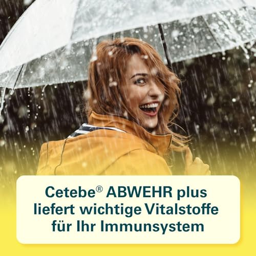 Cetebe Abwehr plus - Nahrungsergänzungsmittel zur dreifachen Unterstützung der Abwehrkräfte mit ZEITPERLEN - Vitamin C, Vitamin D und Zink - 1 x 120 Kapseln