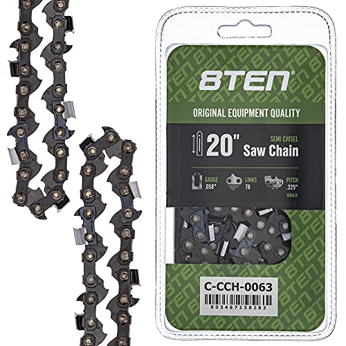 8TEN Semi Chisel Chainsaw Chain 20 Inch .058 .325 76DL for Blue Max 53543 8901 8902 Stihl 36880050076 25RM376E -  Mishon Inc