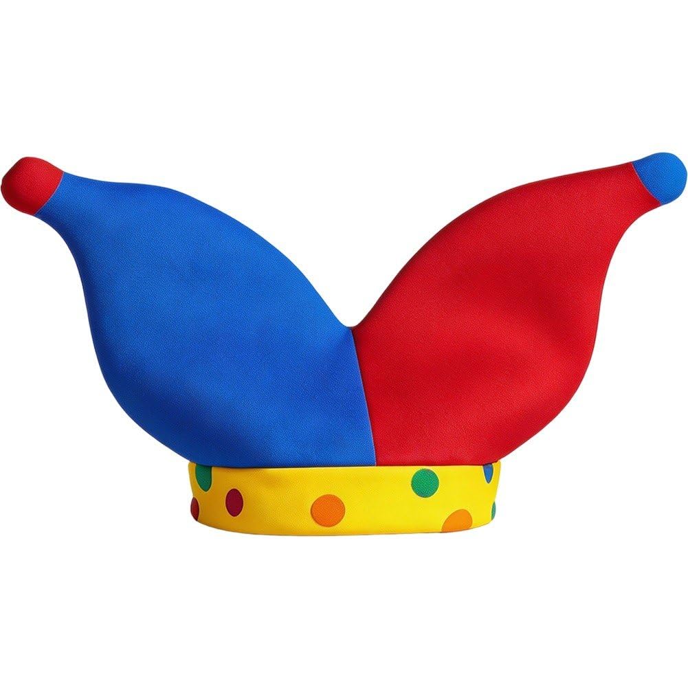 Ppmter Funny Clown Hat Halloween Jester Hat Carnival Costume Hat Circus Performance Masquerade Cosplay Headwear
