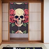 Matériau de haute qualité : le rideau de porte imprimé WHJSSF Day Of The Dead Sugar Roses Skull est fabriqué en tissu de haute qualité, qui peut maintenir la transparence et mieux protéger la vie privée, tout en évitant l'invasion du vent et de la poussière. Il est également excellent comme décoration.