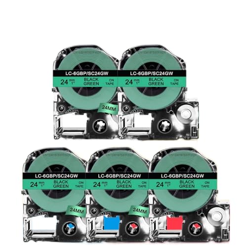 3 �` 5PK SS24KW �݊��G�`�P�b�g �o���h 24mm Ruban ST24KW SC24RW SC24YW SC24BW SC24GW Ruban �f�`�P�b�g �v�����^���Օi�ƌ݊��� LabelWorks LW700 �p ���i�ԍ� ST24KW 