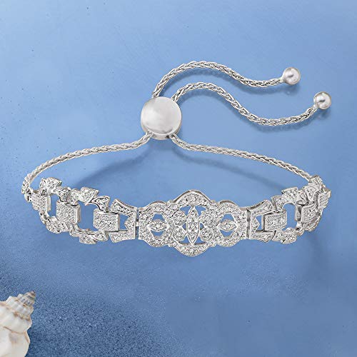 Ross-Simons 0.25 Ct. T.w. Diamond Openwork Bolo Bracelet In Sterling Silver #TOP3