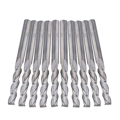 Drei Flöte Spiralschneider 3.175x17mm CNC Fräser Holz Acryl Bohrer Packung von 10