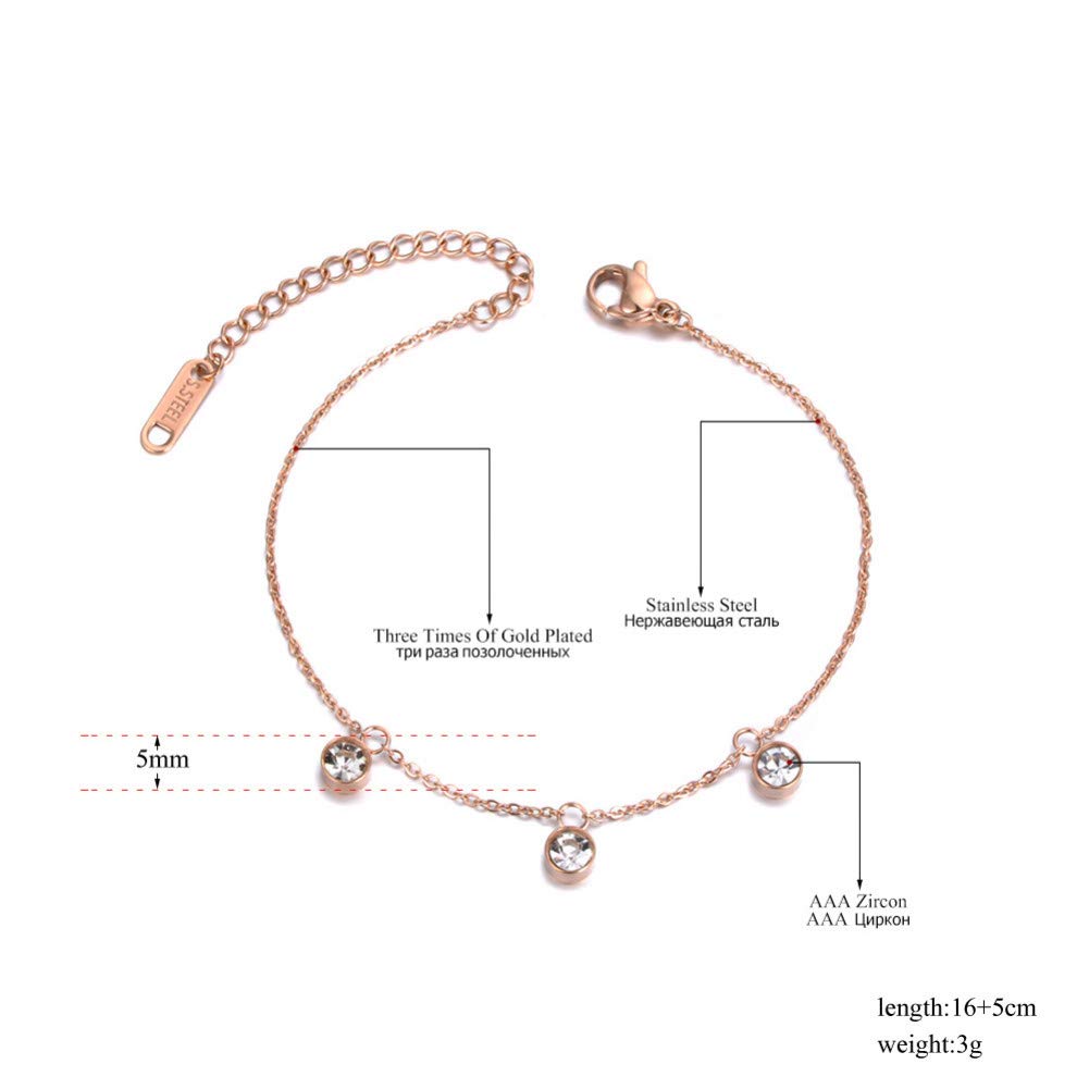 GEDASHU Bracelet Trendy Crystal Charm Bracelets Bangle for Women Girls Stainless Steel Link Chain Bohemia Bracelet Jewelry