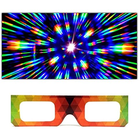 GloFX Paper Cardboard Diffraction Glasses – Geometric Rainbow (10 Pack) Cover