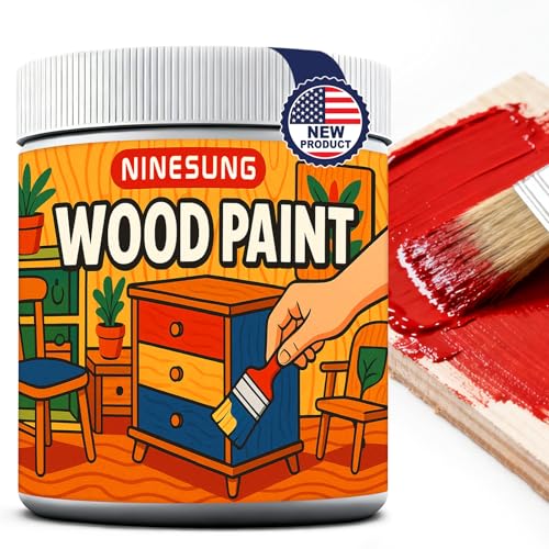 ninesung Wood Furniture Paint, Red, 8 Fl Oz