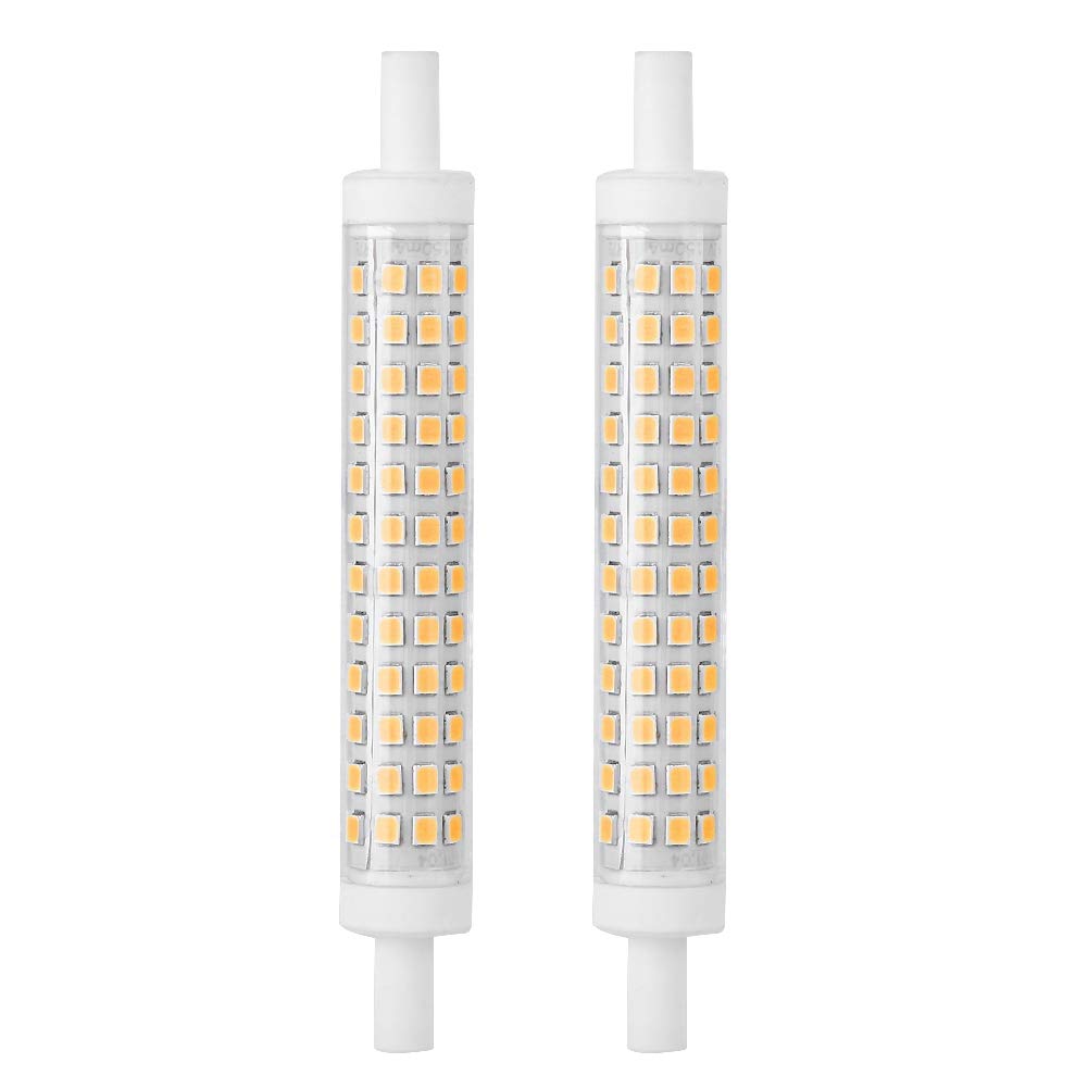 Halogen Led Light Replacement 10W 120 Led Double Ended Tube 2pcs Ac85-265V Led Light Source for Home Hotel (Warm White)
