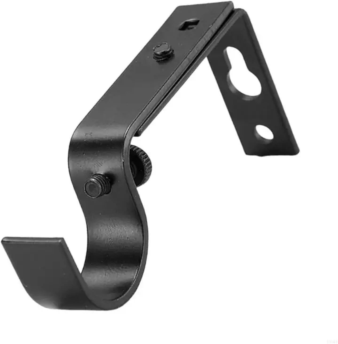 Curtain Rod Bracket 12pcs Adjustable Black/White Curtain Bracket,Rod Hanger Holder for Living Room for Wall Mount(Black)