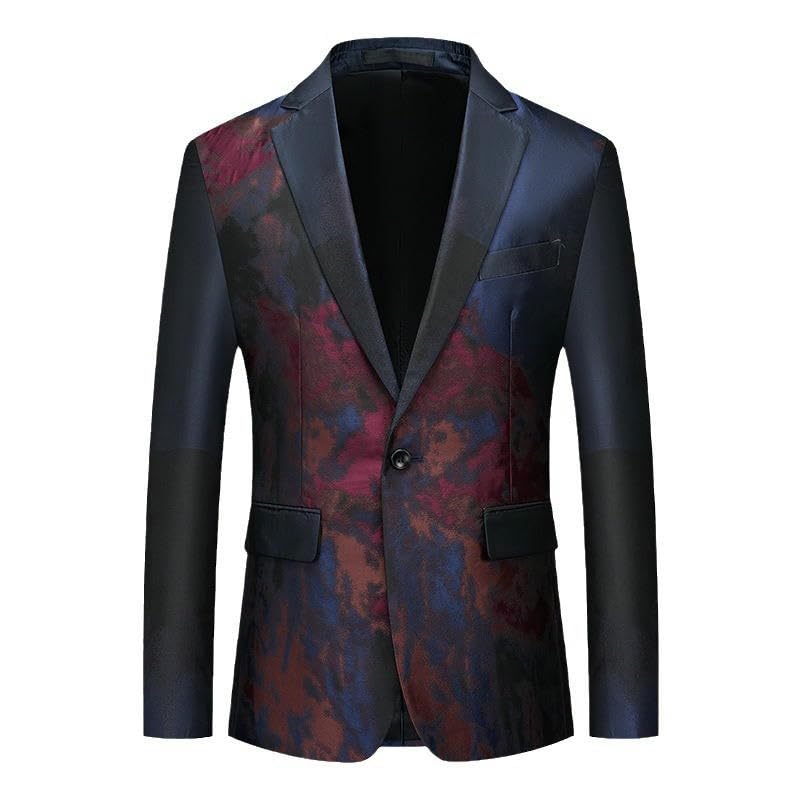 Smoking de banquet blazer homme chic veste ajustée un bouton fleurs
