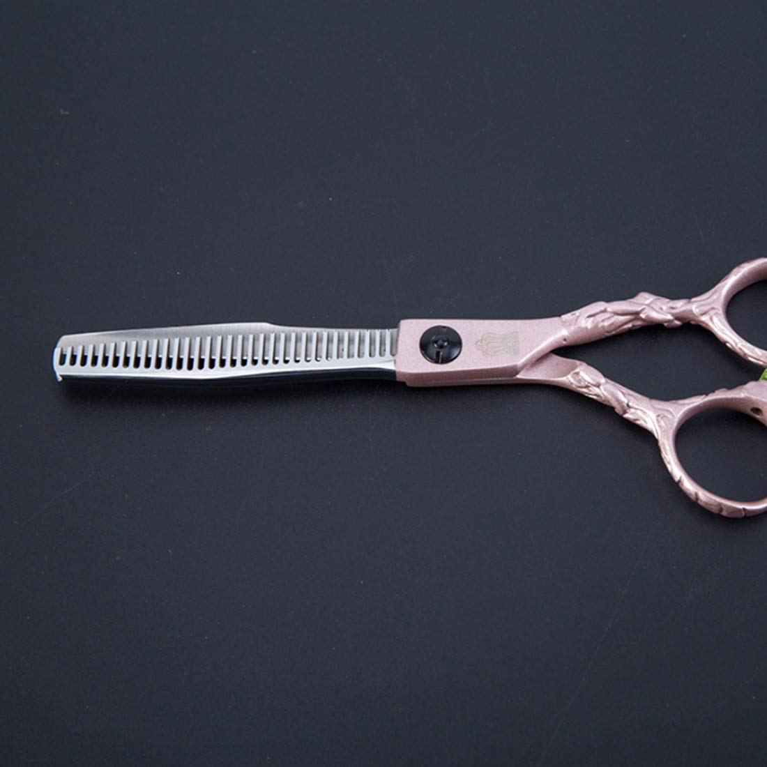 Tijeras de peluquería Profesionales, 6 Tijeras de peluquería de Acero Inoxidable, Kit de Corte de Pelo, Tijeras Planas y dentadas para barbería, Color Plata y Gris Oscuro.