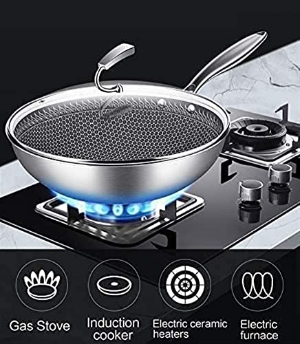 Wok de acero inoxidable con tapa y superficie antiadherente miniatura 4