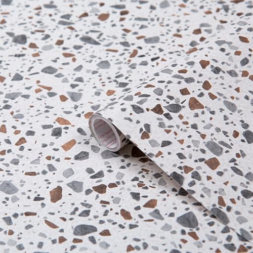 d-c-fix Möbel-Klebefolie Terrazzo, 45 cm x 2 m - abwaschbare und selbstklebende Deko-Folie für Küche, Schrank, Tisch & Fensterbank - modern & nachhaltig