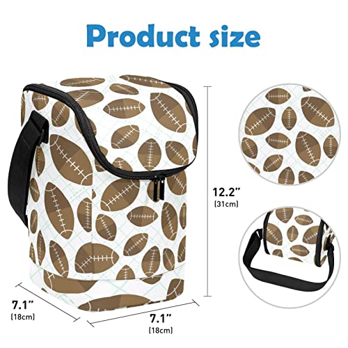 Bolsa de almuerzo de fútbol reutilizable compacta con asa reforzada 4