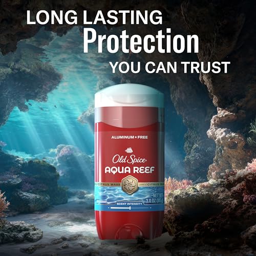 Image of Old Spice Aluminum Free Deodorant for Men, 24 /7 Odor Protection, 24 /7 Freshness & Lasting Scent, Aqua Reef with Cypress Scent, 3.0 oz (Pack of 12)