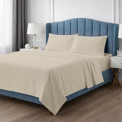Pizuna Cotton California King Sheet Set 1000 Thread Count, Simply Taupe