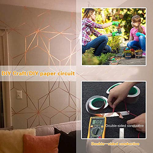Oubaka 6 Pack Copper Foil Tape,Double-Sided Conductive Copper Tape With Adhesive For Emi Shielding,Stained Glass,Soldering,Electrical Repairs,Paper Circuits,Grounding (1/4Inch X 21.8Yards) #TOP2