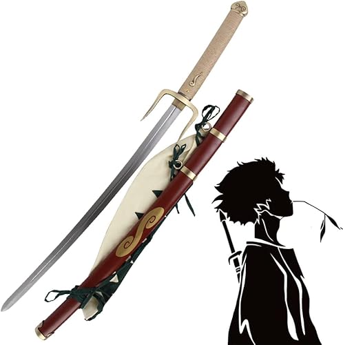 Yongli Sword Samurai Champloo Mugen's Typhoon Swell Sword GEN Anime japonés Cosplay Réplica Props Acero al carbono Madera Saya con bolsa de correa disponible en Yaxa Venezuela
