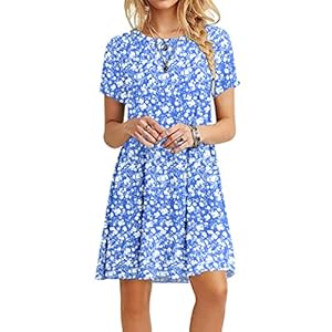 MOLERANI Summer Dresses for Women UK Casual T-Shirt Dress Short Sleeve Ladies Beach Dress