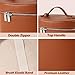 JOVOLIFE Makeup Case, Large Capacity Leather Makeup Bag with Removable Washable Compartment, Portable Waterproof Leather Cosmetic Case, Multi-functional Travel Organizer, Brown