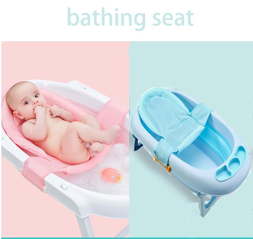 Image of Baby Bath Seat Support Net Infant Bathtub Mesh Cushion Newborn Baby Shower Lie Seat Toddler Bathing Breathable Mat Shower Pad for 0-18 Months