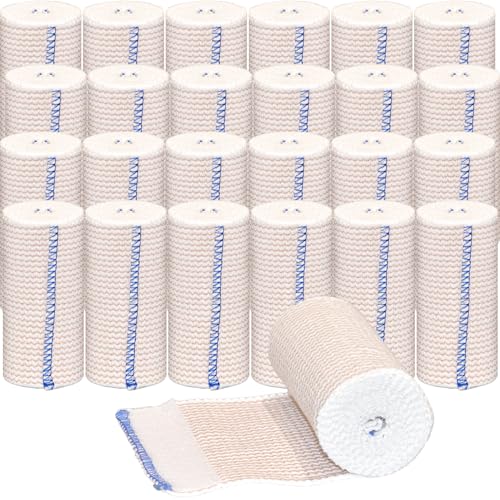 24 Pack Elastic Bandage Wrap 4 Bandage Wrap with Hook and Loop Closure on Both Ends Self Adhesive Bandage Wrap for Sports Medical and Injury Recovery