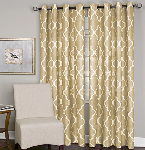 Elrene-Home-Fashions-26865775839-Grommet-Top-Linen-Look-Single-Panel-Window-Curtain-Drape-52-x-108-Toasted-Wheat