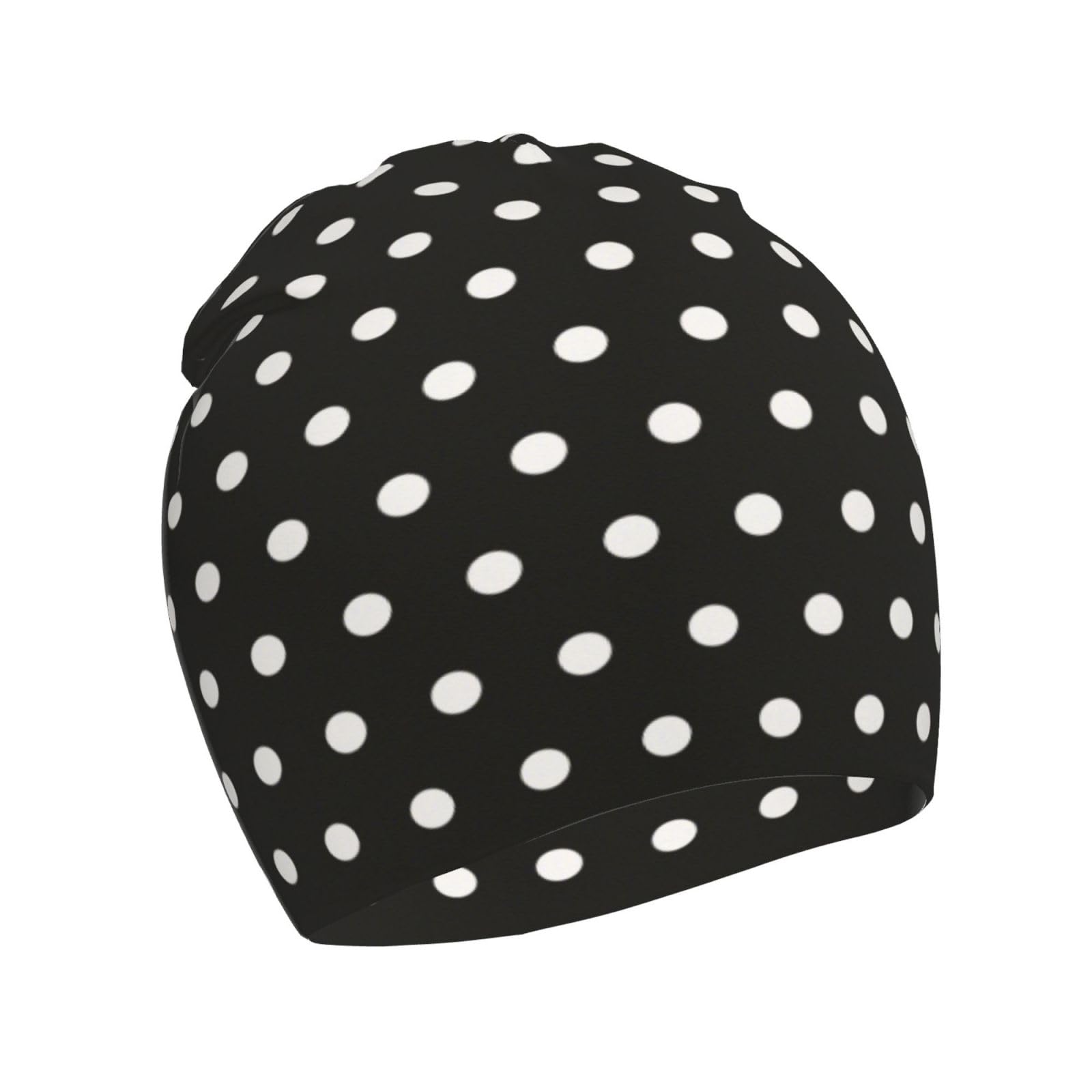 Rqzwdq White Black Polka Dot Kids Beanie Hats Warm Knit Beanie Cap Skull Caps Gifts Decor for Boys Girls