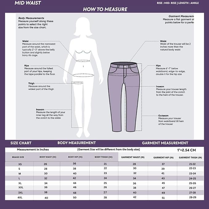 Image of Powersutra Mid Waist Stretch Pants for Women | Work Casual Office Wear Dress | Slim Fit | Solid