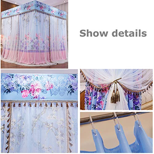 Mosquitera para camas matrimoniales y dosel de cama de princesa con 4 postes esquineros 6