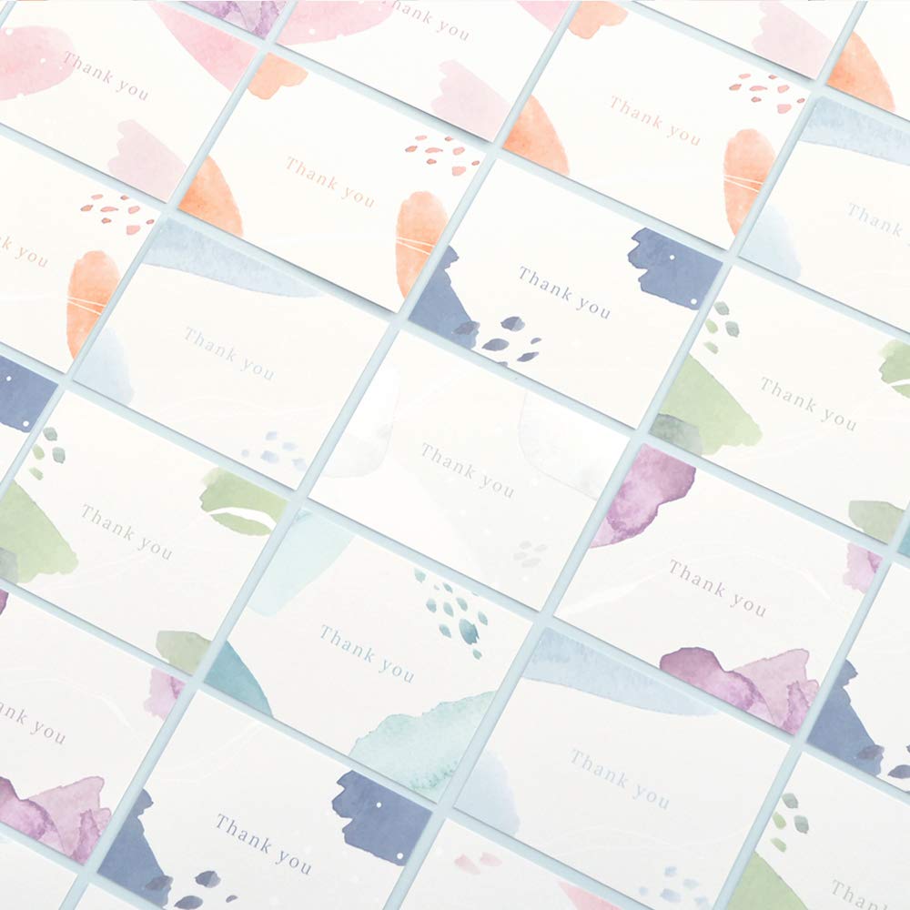 Monolike Message Thank You - Tarjetas de felicitación (40 unidades, 20 unidades), diseño de acuarela